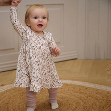 Load image into Gallery viewer, Fixoni Baby Girl Organic Cotton Short Sleeved Romper Dress With Flower Print: Size 3M to 18M
