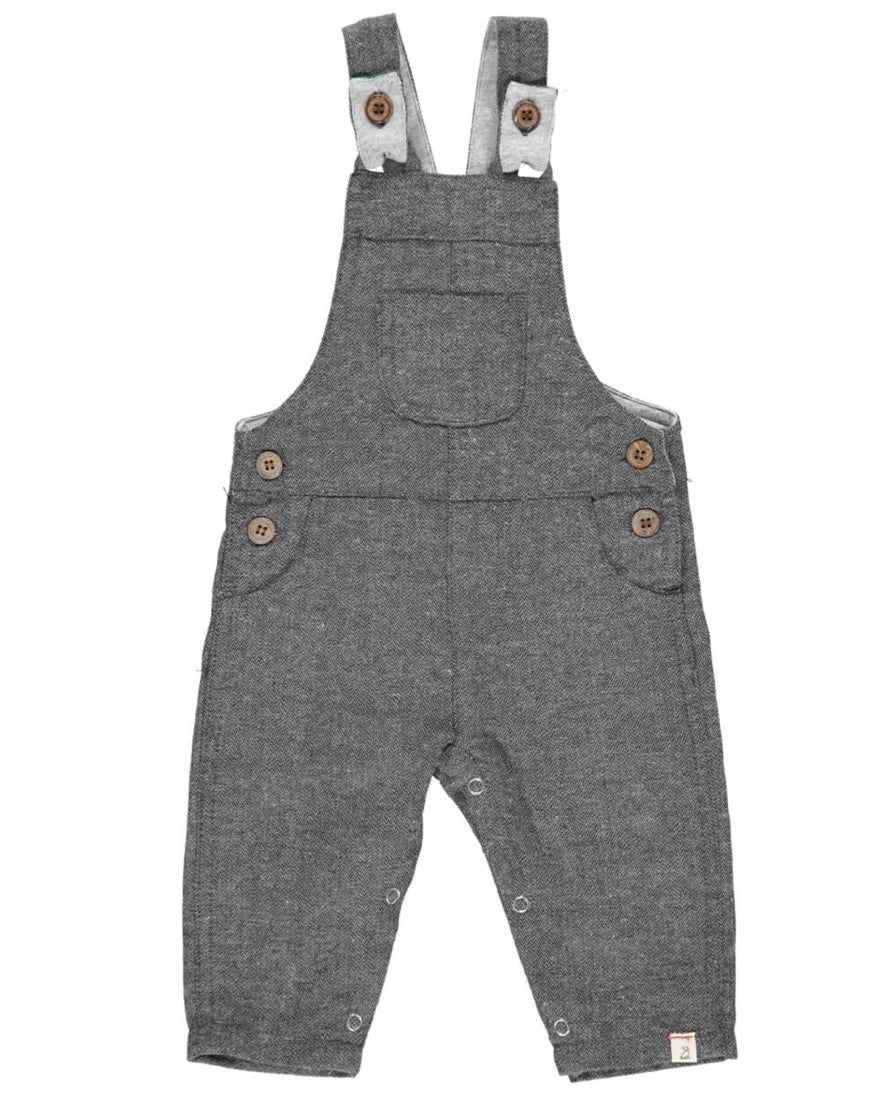 Me & Henry Grey Overalls: Size 0/3M  to 18/24M