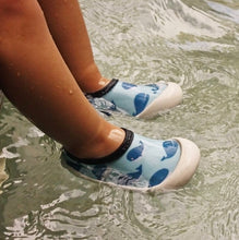 Load image into Gallery viewer, Jan &amp; Jul Water Play Shoes in Blue Whales: Sizes 3 Toddler to 10 Toddler
