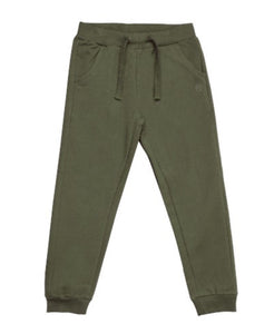 Minymo Olive Green Organic Cotton Sweat Pants: Sizes 2 to 12 Years