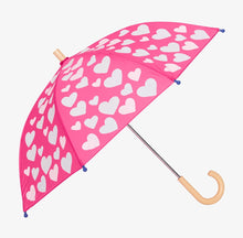 Load image into Gallery viewer, Hatley Colour Changing White Hearts Umbrella
