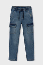 Load image into Gallery viewer, Mayoral Boys Drawstring Denim Cargo Style Joggers: Size 8 to 16
