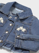 Load image into Gallery viewer, Mayoral Baby Girl Ruffled Denim Jacket: Size 6M to 18M
