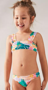 Roxy “Paradisiac Island” Green Floral Bikini Set: Size 2 to 7 Years