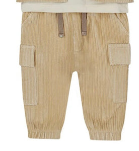 Baby Corduroy Pants in Cream: Size 3/6M - 24M