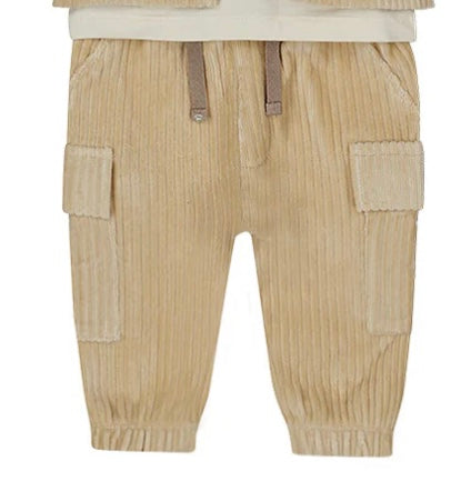 Baby Corduroy Pants in Cream: Size 3/6M - 24M