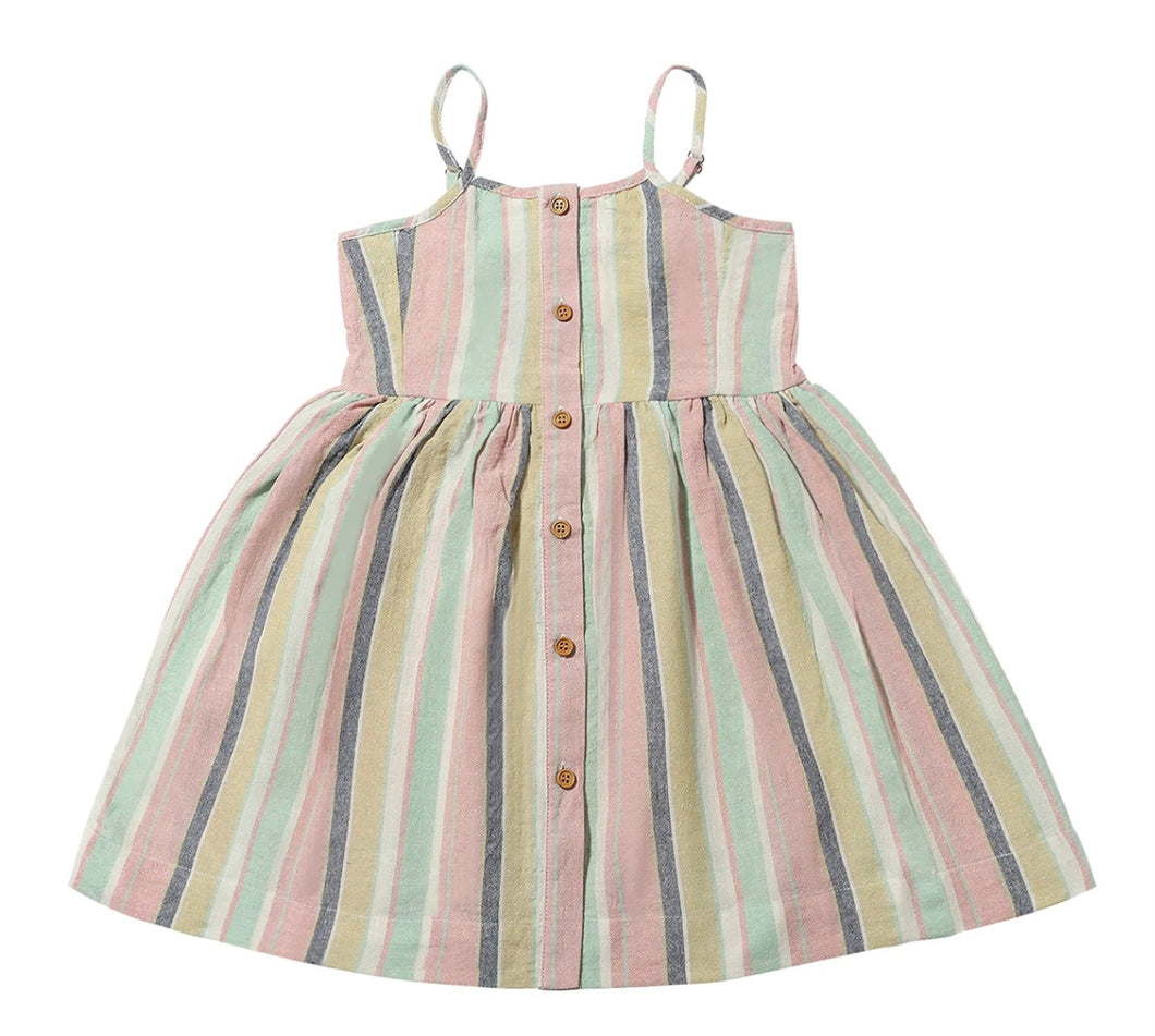 Vignette “Brooklyn” Dress in Aqua Pink Stripe: Size 2 to 10