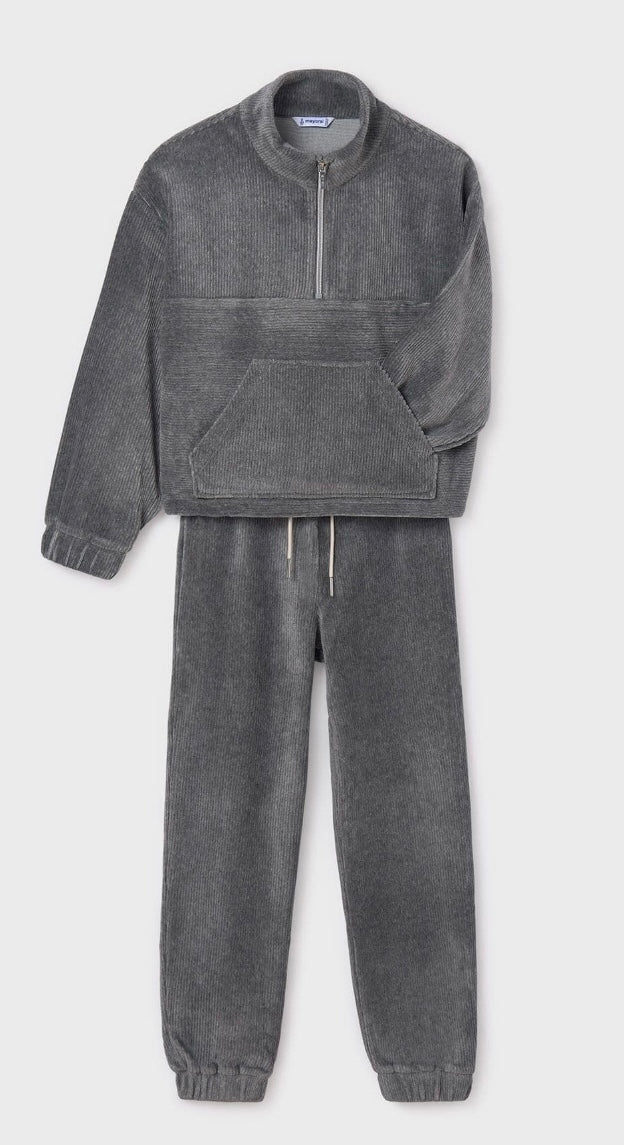 Mayoral Super Soft Corduroy Joggers in Grey: Size 8 to 18