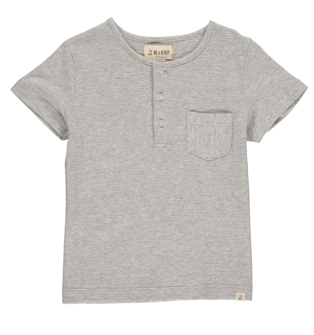 Me & Henry Boys Short Sleeved Grey Henley T/Shirt : 0/3M to 8 Years
