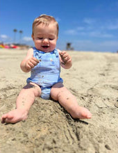 Load image into Gallery viewer, Me &amp; Henry Ocean Blue 100% Cotton Reef Romper: Sizes 0/3M to 24M
