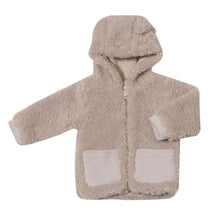 Load image into Gallery viewer, Ettie &amp; H “Francia” Hooded Fleece Coat in Blue/Grey: Size 0/3M to 7 Years
