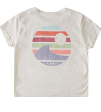 Load image into Gallery viewer, Roxy Girl White Short Sleeved “Gradient Classic” Graphic Shirt: Sizes 4 to 8 Years
