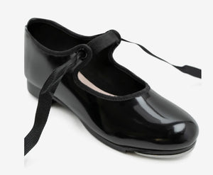 Capezio “Jr Tyette” Patent Leather Ribbon Tap Shoe: Size 8 to 3