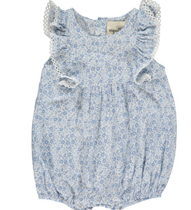 Vignette Poppy Bubble in Blue Ditsy Floral: Size 0-24M