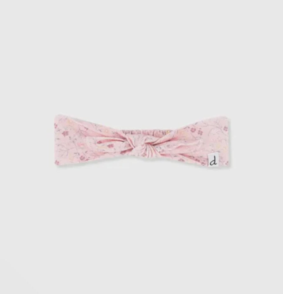 Deux Par Deux Pink Floral Headband (Matches Pink Floral Baby Girl Dress): 3M to 12M