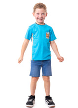 Load image into Gallery viewer, Nano Boys Blue “Bon Voyage” T-shirt: Size 3 to 10

