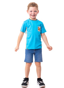 Nano Boys Blue “Bon Voyage” T-shirt: Size 3 to 10