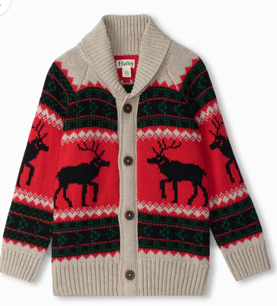 Hatley Elk Shawl Collar Sweater Cardigan: Size 2 to 8