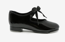 Load image into Gallery viewer, Capezio “Jr Tyette” Patent Leather Ribbon Tap Shoe: Size 8 to 3
