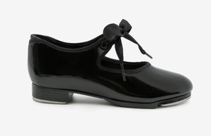 Capezio “Jr Tyette” Patent Leather Ribbon Tap Shoe: Size 8 to 3