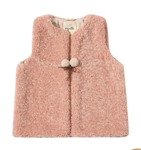 Vignette Girls “Mae” Faux Fur Vest in Pink: Size 2 to 12 Years