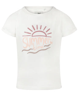 Cute Cotton “Summer Time” Crop Top in White: Sizes 2 to 12 Years