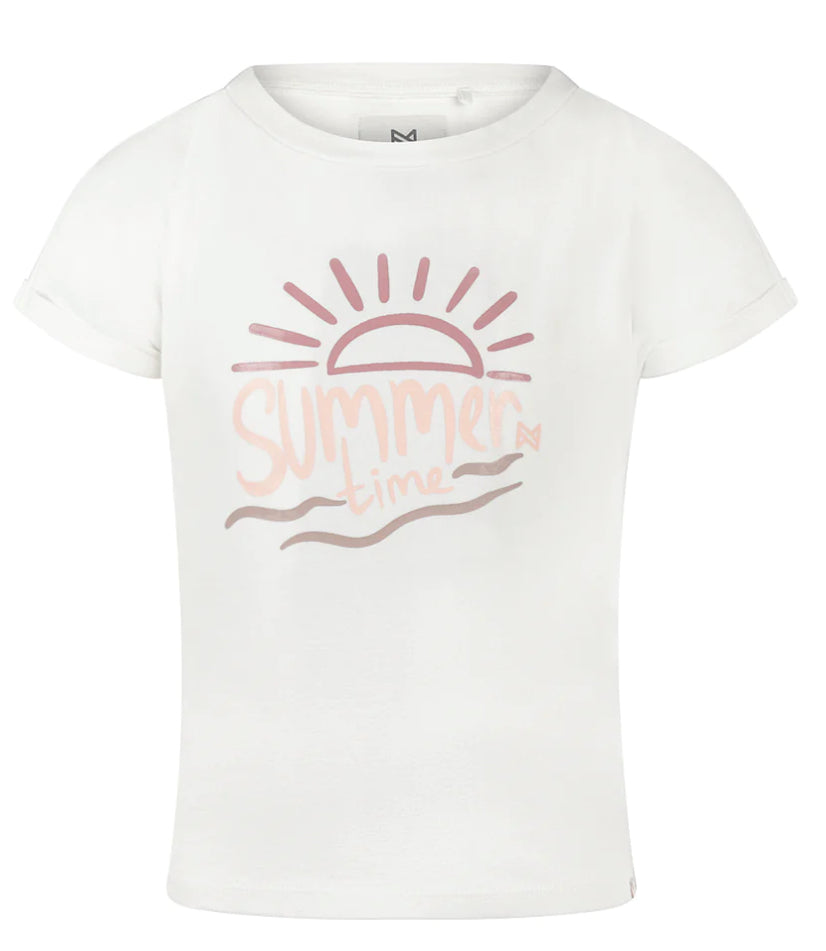 Cute Cotton “Summer Time” Crop Top in White: Sizes 2 to 12 Years