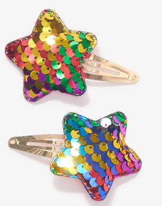 Hatley Sequined Colourful Larger Star Clips