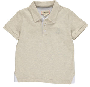 Me & Henry Boys Short Sleeved Pique Polo T/Shirt in Oatmeal : 4 to 10 Years