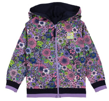 Load image into Gallery viewer, Nano Girls Reversible Purple Floral Print Zip Up Sweater: Size 2-14
