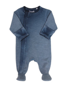 Coccoli Organic Cotton Zipper Sleeper in Majolica Blue: Size NB to 9M