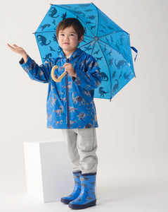 Hatley Boys “Dino Stamp” Print  Zip Up Rain Coat: Size 4 to 6 Years