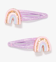 Load image into Gallery viewer, Hatley Glittery in Muted Mauve &amp; Pink Rainbow Clips

