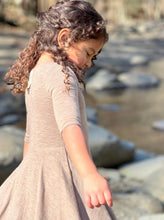 Load image into Gallery viewer, Vignette Girls “Annie” Reversible Dress In Colour Pink &amp; Tan: Sizes 2 to 8 Years
