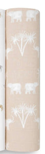 Aden + Anais Silky Soft Muslin Cotton Swaddle Blanket Pale Beige Elephant Print