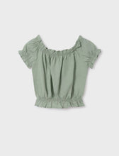 Load image into Gallery viewer, Mayoral Off The Shoulder Shirt in Sage: Size 8 to 16 Years
