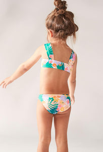 Roxy “Paradisiac Island” Green Floral Bikini Set: Size 2 to 7 Years