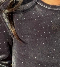 Load image into Gallery viewer, Vignette Girls Charcoal Glitter Velvet Party Dress: Sizes 8 to 14 Years
