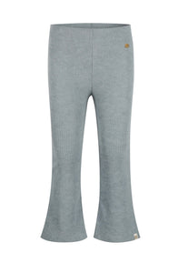 Girls Grey Blue Ribbed Flare Leggings: Size 2 to 12 Years