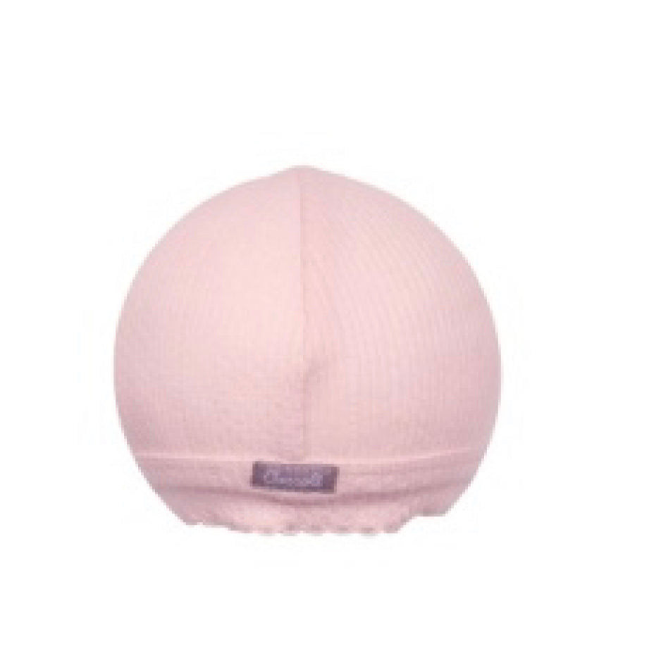 Coccoli Baby 100% Cotton Cap in Pale Peach: Size N/1M to 3/6M
