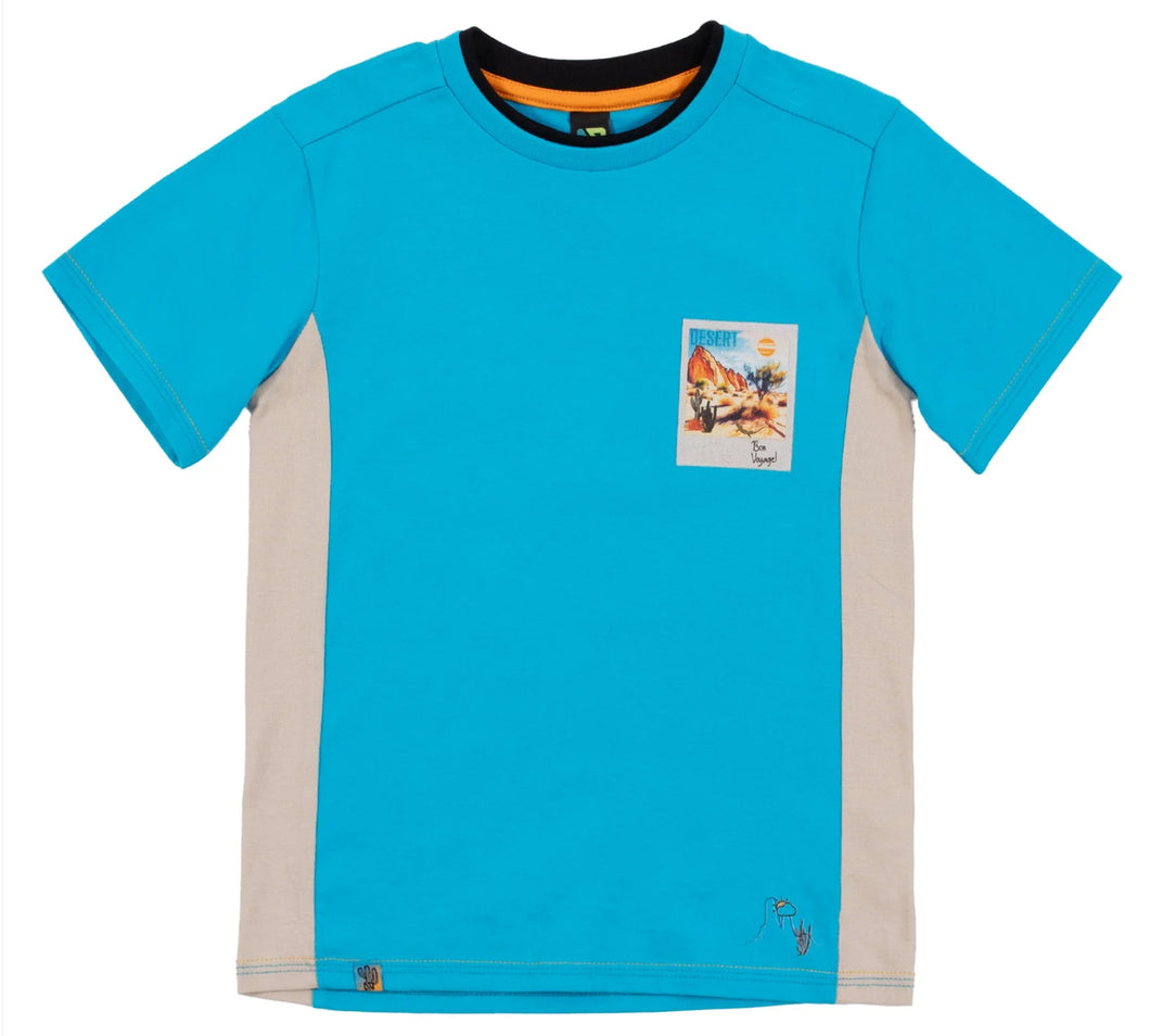 Nano Boys Blue “Bon Voyage” T-shirt: Size 3 to 10