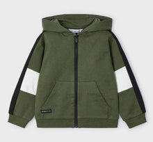 Load image into Gallery viewer, Mayoral Boys Green and White Zip Up Hoodie: Size 3 to 9 Years
