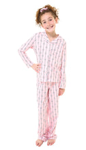 Load image into Gallery viewer, Girls 2 Piece PJ Set With Scrunchy in Pink: Size 2/3 to 7/8
