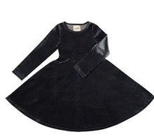 Load image into Gallery viewer, Vignette Girls Charcoal Glitter Velvet Party Dress: Sizes 8 to 14 Years
