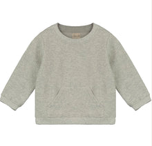 Load image into Gallery viewer, Ettie &amp; H “Mawgan” Cotton Sweatshirt with Front Pouch in Grey: Size 0/3M to 7 Years
