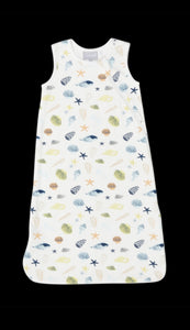 Coccoli Modal 1.5 TOG Sleepsack Seashells Print: Size NB/9M to 18/36M