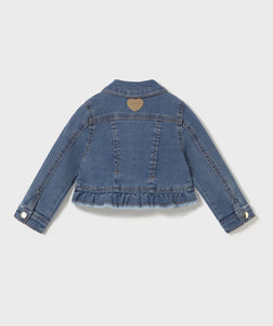 Mayoral Baby Girl Ruffled Denim Jacket: Size 6M to 18M