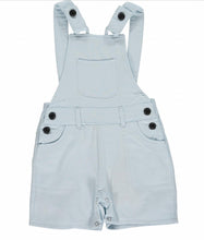Load image into Gallery viewer, Me &amp; Henry 100% Cotton Pale Blue Short Overalls: Size 0/3M  to 18/24M
