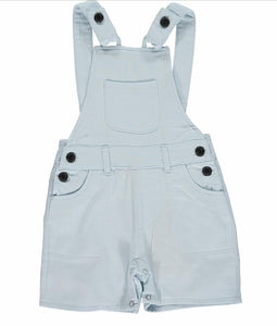 Me & Henry 100% Cotton Pale Blue Short Overalls: Size 0/3M  to 18/24M