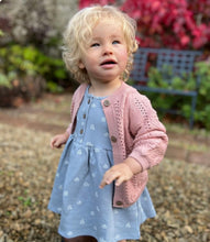 Load image into Gallery viewer, Ettie &amp; H “Chesten” Dress - Blue with Tiny Cabins Pattern: Sizes NB to 7 Years
